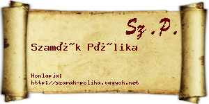 Szamák Pólika névjegykártya